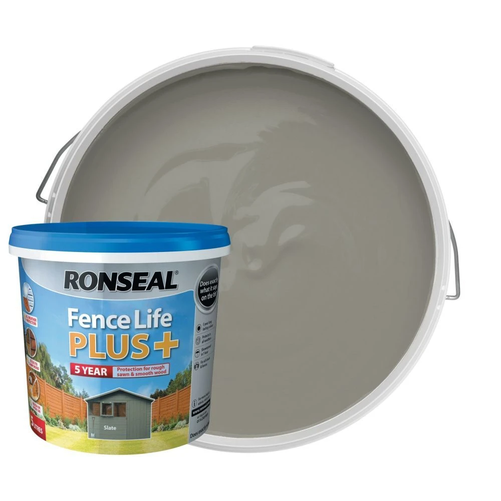 Ronseal 5 Litre Slate Grey Fence Life Plus Paint 4 Ronseal 5 Litre Slate Grey Fence Life Plus Paint - Image 2