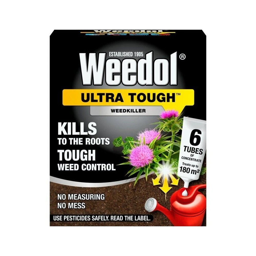 Weedol Ultra Tough Weedkiller (Liquid Concentrate) - 6 Tubes 3 Weedol Ultra Tough Weedkiller (Liquid Concentrate) - 6 Tubes