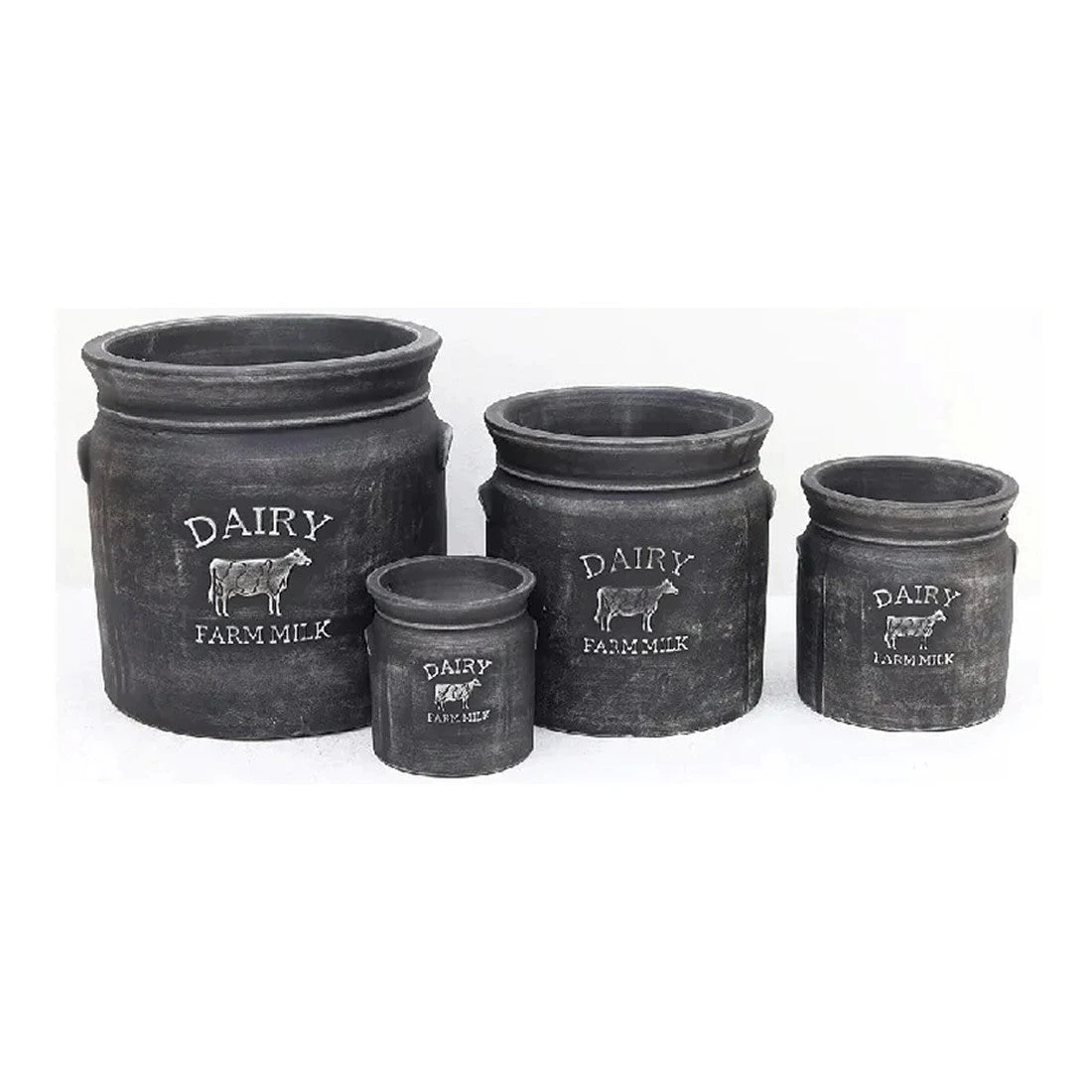 Woodlodge 38cm Black Wash Milk Churn Pot 3 Woodlodge 38cm Black Wash Milk Churn Pot