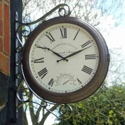 Outside In 15" Greenwich Station Wall Clock & Thermometer -Water N Plants Sales Store 5050642006316 3