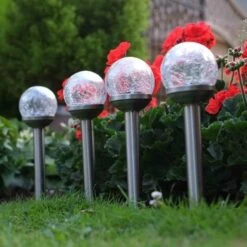 Smart Solar 35cm Crackle Globe Colour Changing Stake Lights (5 Pack) -Water N Plants Sales Store 5050642008471 3