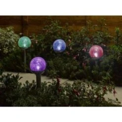 Smart Solar 35cm Crackle Globe Colour Changing Stake Lights (5 Pack)