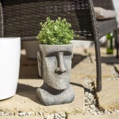 La Hacienda 26cm Resin Easter Island Head Planter -Water N Plants Sales Store 5055025558239 3