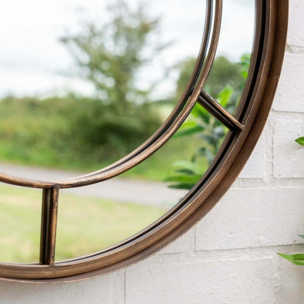 La Hacienda 60cm Valencia Round Steel Indoor/Outdoor Mirror 4 La Hacienda 60cm Valencia Round Steel Indoor/Outdoor Mirror - Image 3