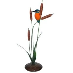 Vivid Arts 60cm Kingfisher On Metal Bulrushes - XMW-SC19-D
