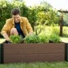 Keter 106cm Rectangular Garden Bed - Maple Brown 2 Keter 106cm Rectangular Garden Bed - Maple Brown -Water N Plants Sales Store 7290112633521 2